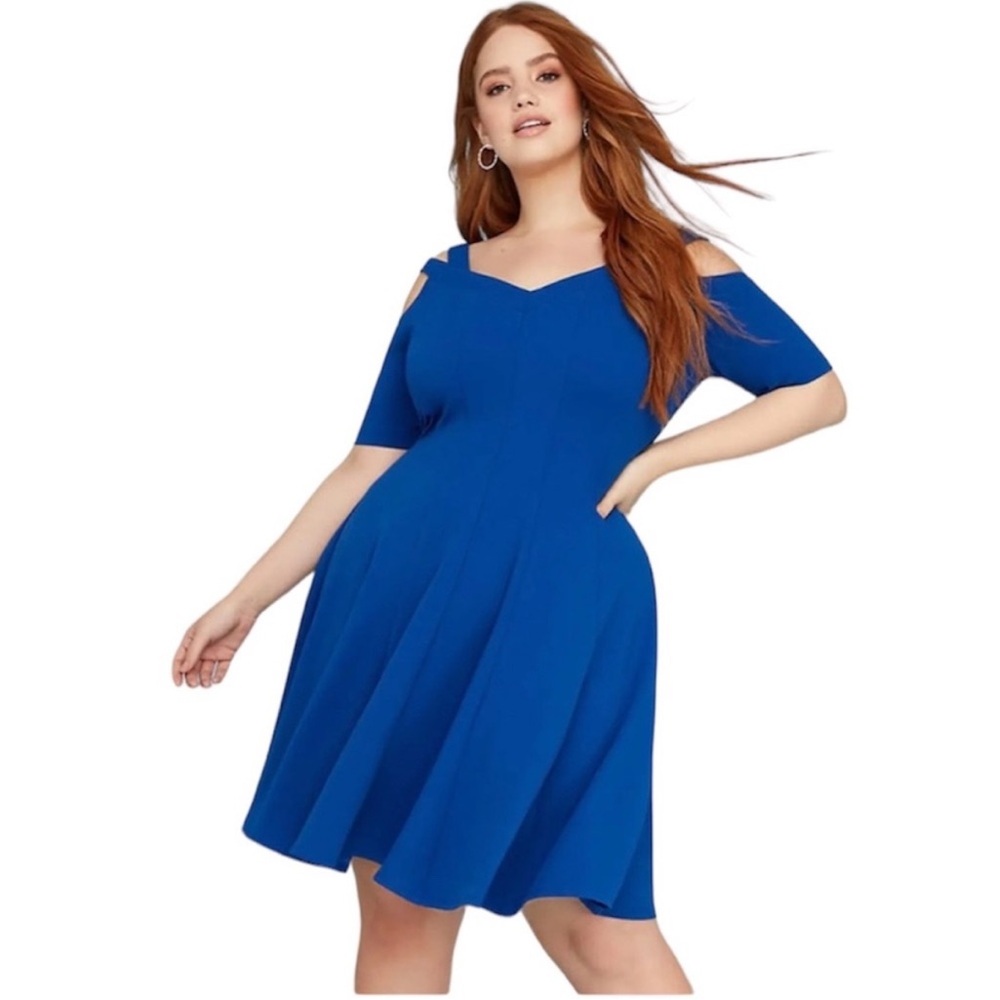 Elegant Blue Off-Shoulder Dress